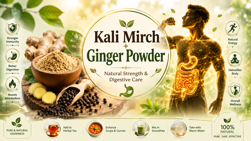 Kali Mirch + Ginger Powder – Natural Strength & Digestive Care