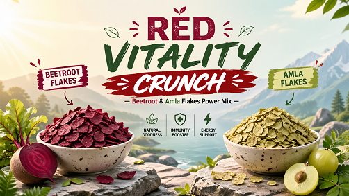 Red Vitality Crunch – Beetroot & Amla Flakes Power Mix
