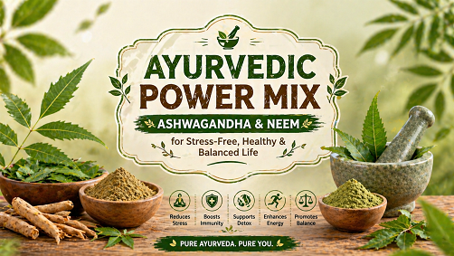 Ayurvedic Power Mix – Ashwagandha & Neem for Stress-Free, Healthy & Balanced Life