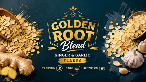 Golden Root Blend – Ginger & Garlic Flakes for Digestion, Flavor & Daily Strength