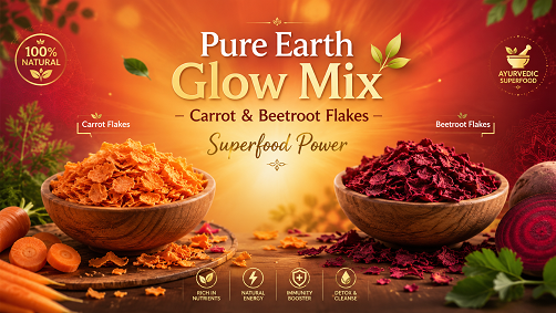 Pure Earth Glow Mix – Carrot & Beetroot Flakes Superfood Power