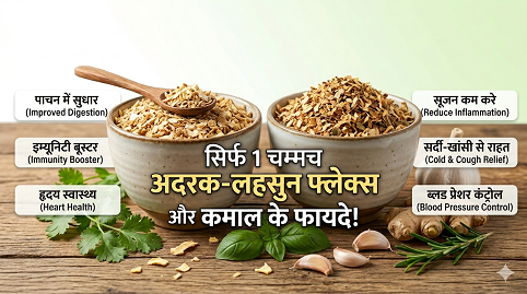 सिर्फ 1 चम्मच अदरक-लहसुन फ्लेक्स और कमाल के फायदे!