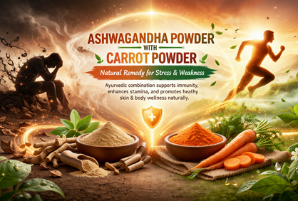 Ashwagandha Powder with Carrot Powder: Natural Remedy for Stress & Weakness