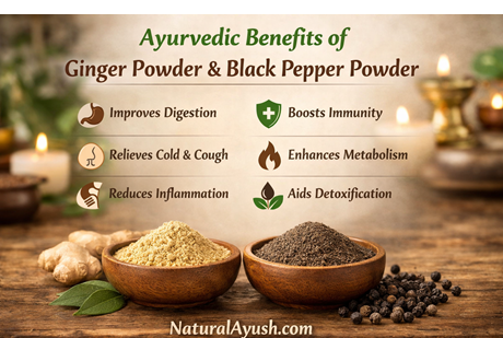 Ayurvedic Benefits of Ginger Powder and Black Pepper Powder