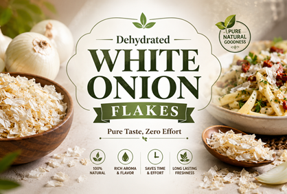Dehydrated White Onion Flakes – Pure Taste, Zero Effort