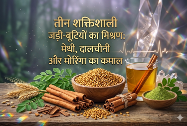 तीन शक्तिशाली जड़ी-बूटियों का मिश्रण: मेथी, दालचीनी और मोरिंगा का कमाल