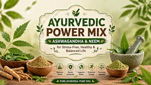 Ayurvedic Power Mix – Ashwagandha & Neem for Stress-Free, Healthy & Balanced Life