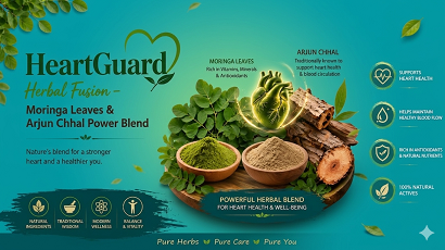 HeartGuard Herbal Fusion – Moringa Leaves & Arjun Chhal Power Blend