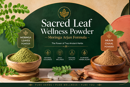 Sacred Leaf Wellness Powder – Moringa Arjun Formula