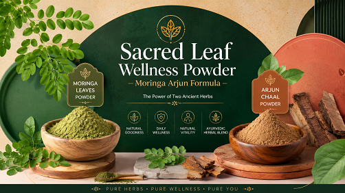 Sacred Leaf Wellness Powder – Moringa Arjun Formula