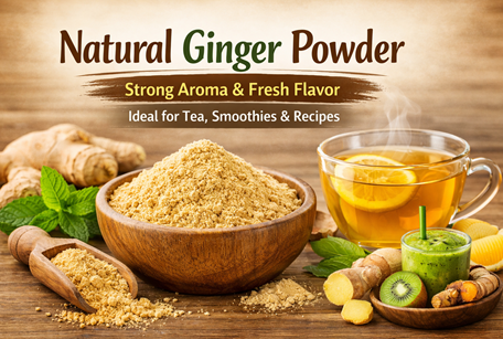 Natural Ginger Powder – Strong Aroma & Fresh Flavor – Ideal for Tea, Smoothies & Recipes