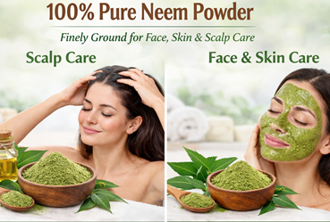 100% Pure Neem Powder – Finely Ground for Face, Skin & Scalp Care