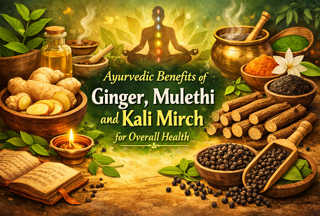 Ayurvedic Benefits of Ginger, Mulethi and Kali Mirch for Overall Health