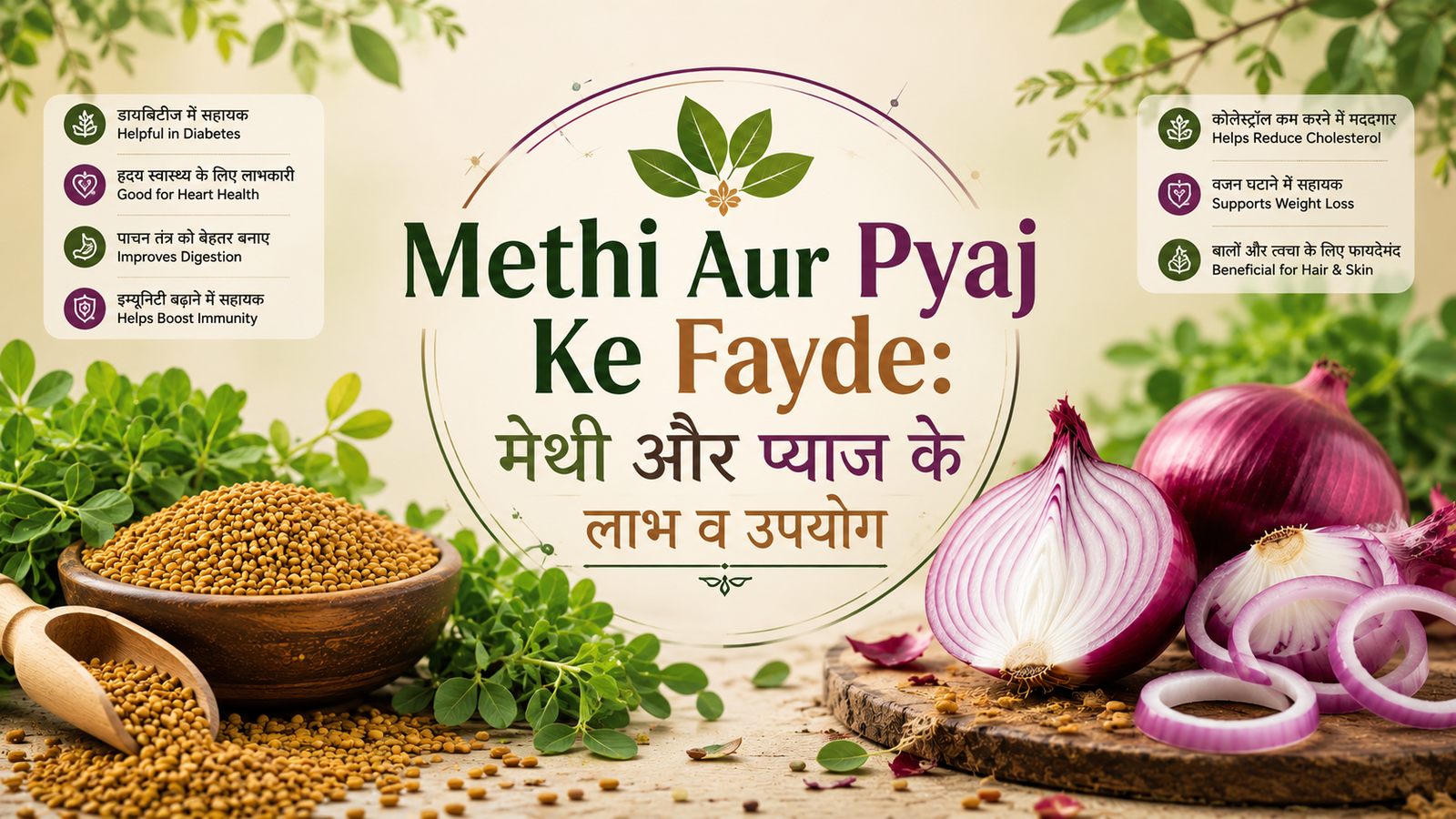 Methi Aur Pyaj Ke Fayde: मेथी और प्याज के लाभ व उपयोग
