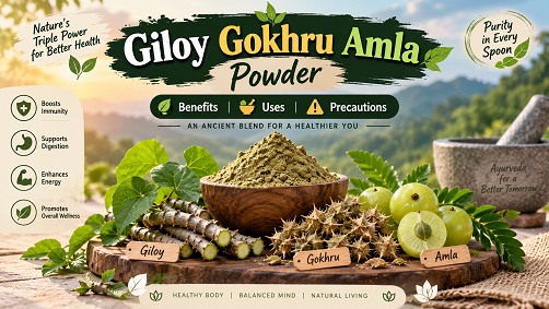 Giloy Gokhru Amla Powder Benefits, Uses and Precautions