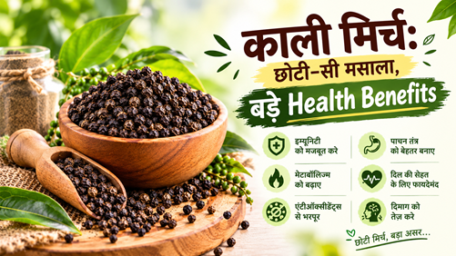 काली मिर्च: छोटी-सी मसाला, बड़े Health Benefits