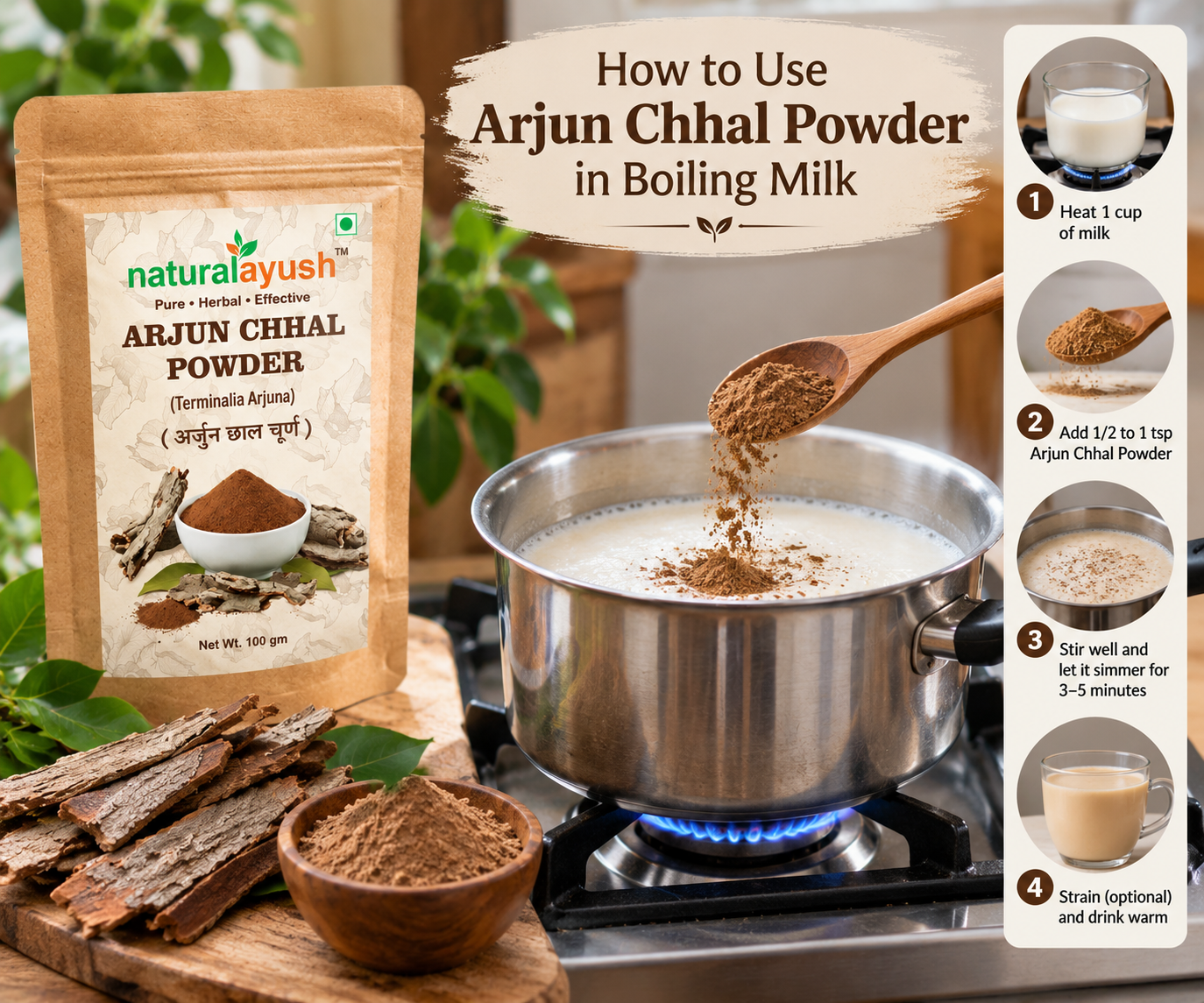Arjun Chaal Powder (Terminalia arjuna) thumbnail 3
