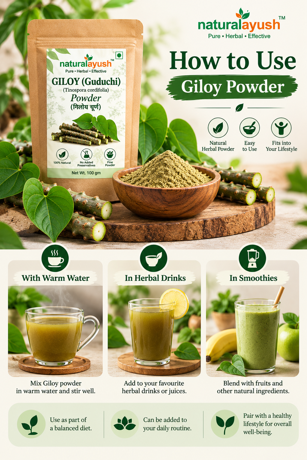 Giloy Powder (Tinospora cordifolia) thumbnail 4