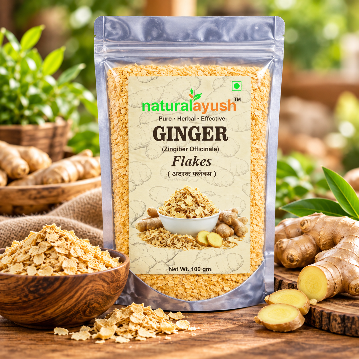 Ginger Flakes (Zingiber officinale)