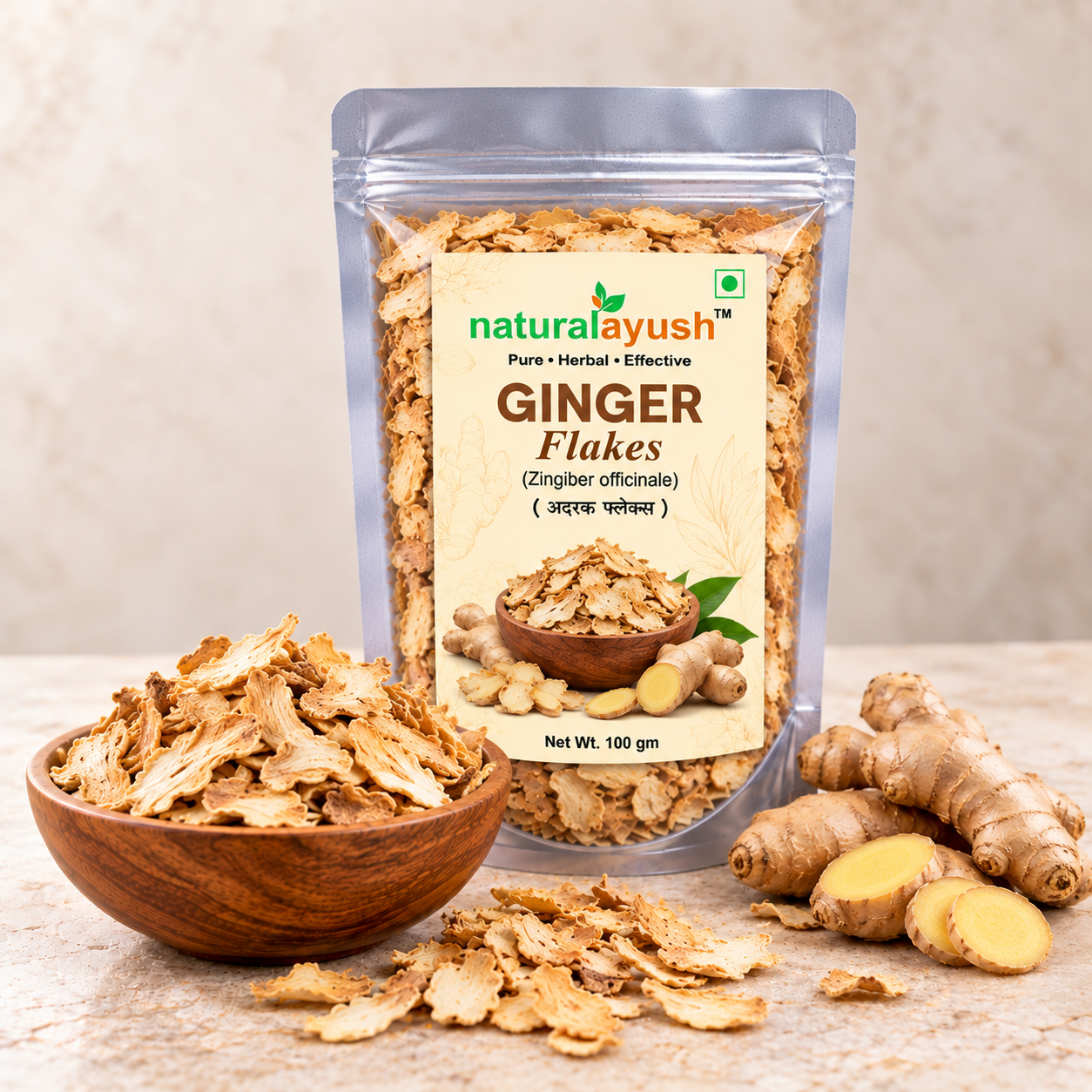 Ginger Flakes (Zingiber officinale)