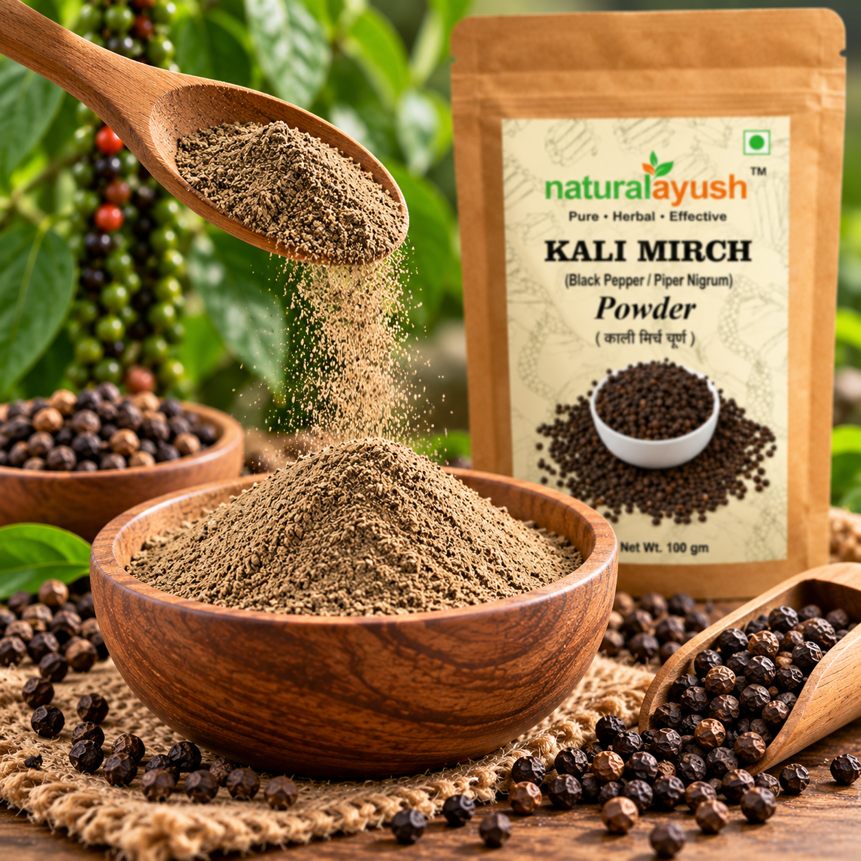 Kali Mirch Powder (Piper nigrum) thumbnail 2