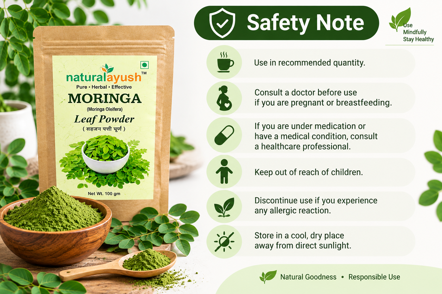 Moringa Leaves Powder (Moringa oleifera) photo 1