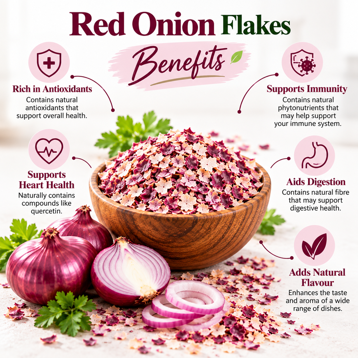 Red Onion Flakes (Allium cepa) thumbnail 2