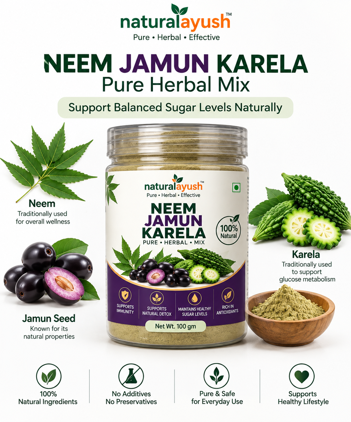 Neem Jamun Karela Mix Powder thumbnail 2