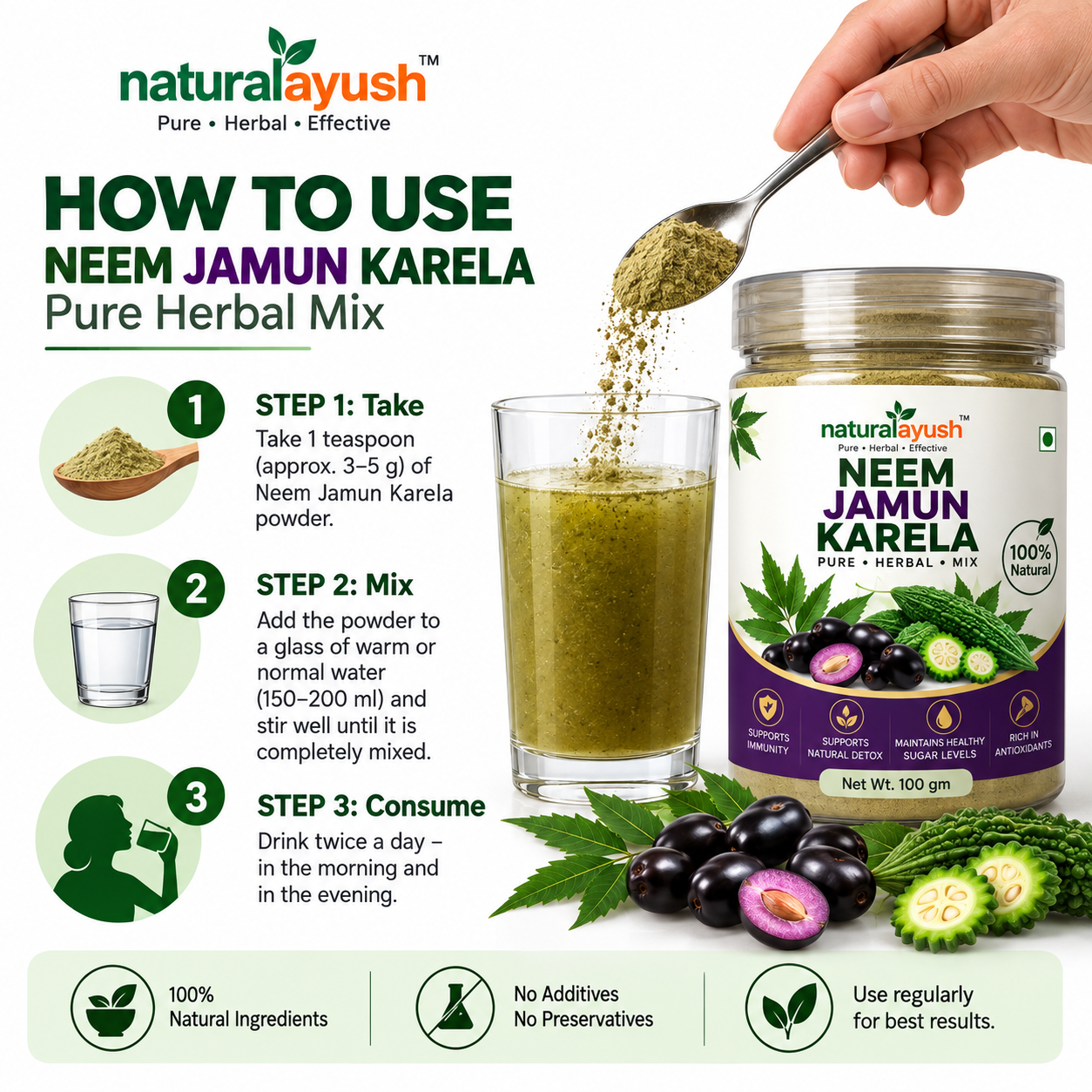 Neem Jamun Karela Mix Powder thumbnail 3